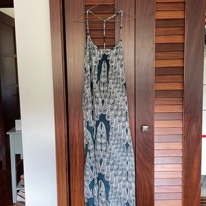 Roxy (S) patterned navy maxi dress *brand new with tags